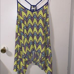 Spaghetti strap, split back shirt